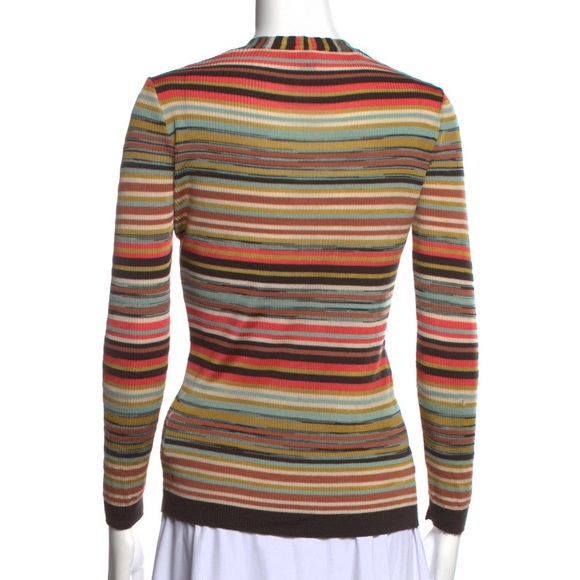 M Missoni multicolored classic ribbed V-neck sweater/cardigan - Picture 4 of 9